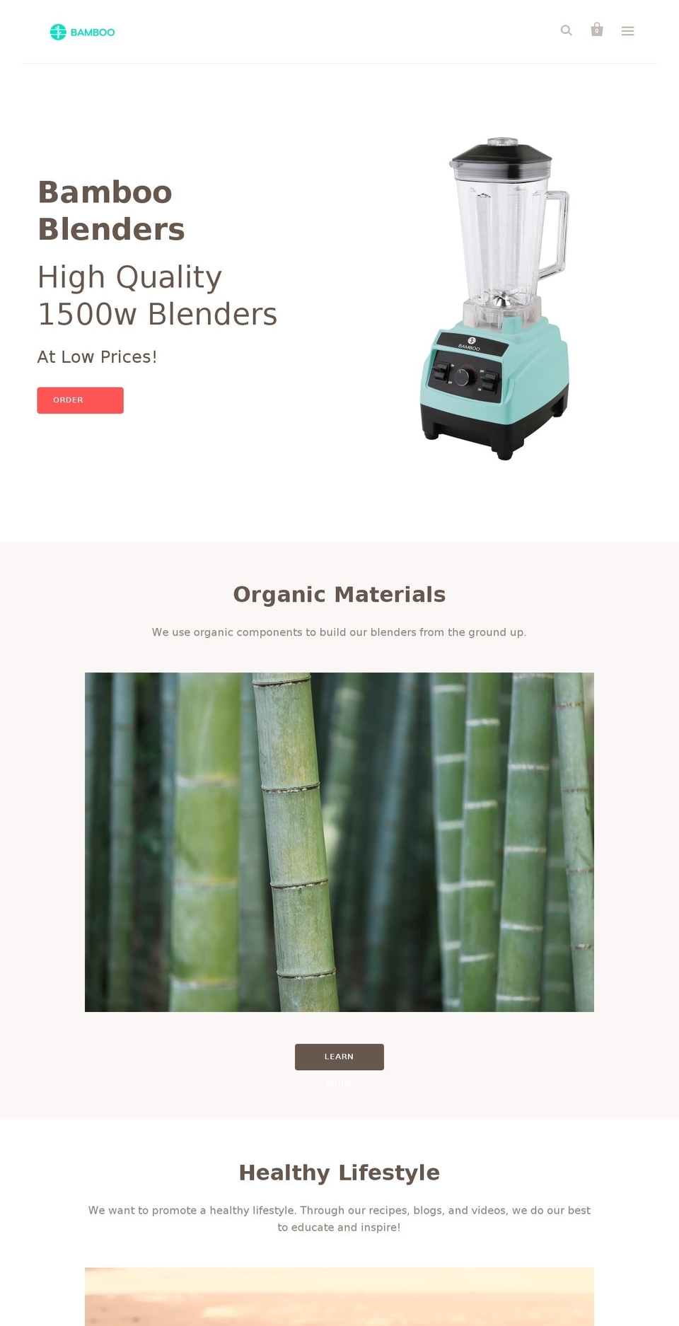 bambooblenders.com shopify website screenshot