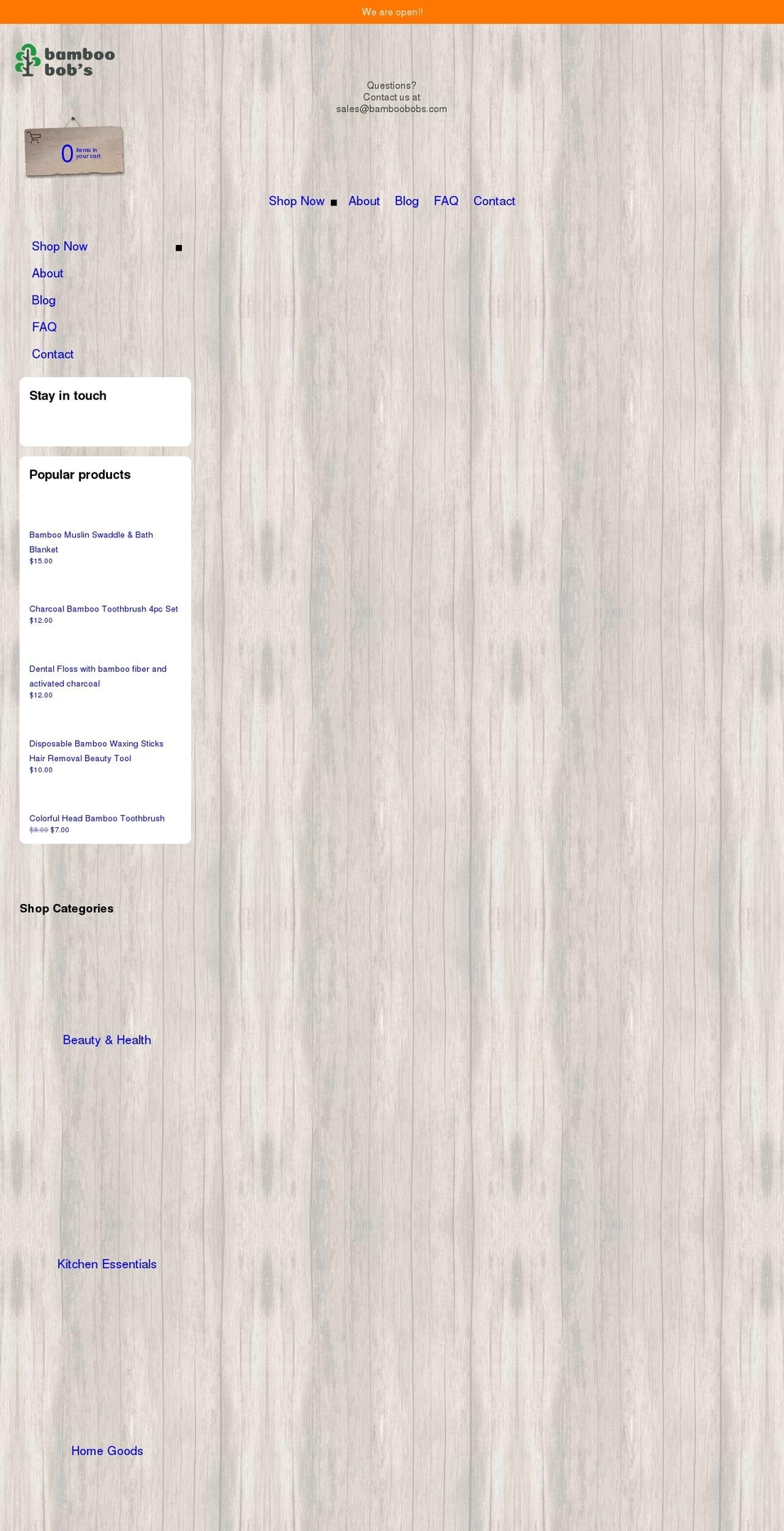 bamboobobs.com shopify website screenshot