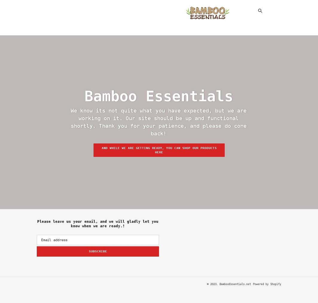 bambooessentials.net shopify website screenshot