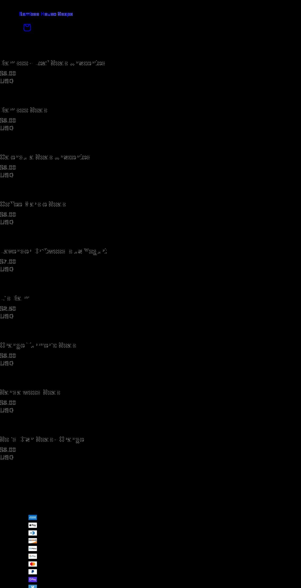 bamboohousesoaps.com shopify website screenshot