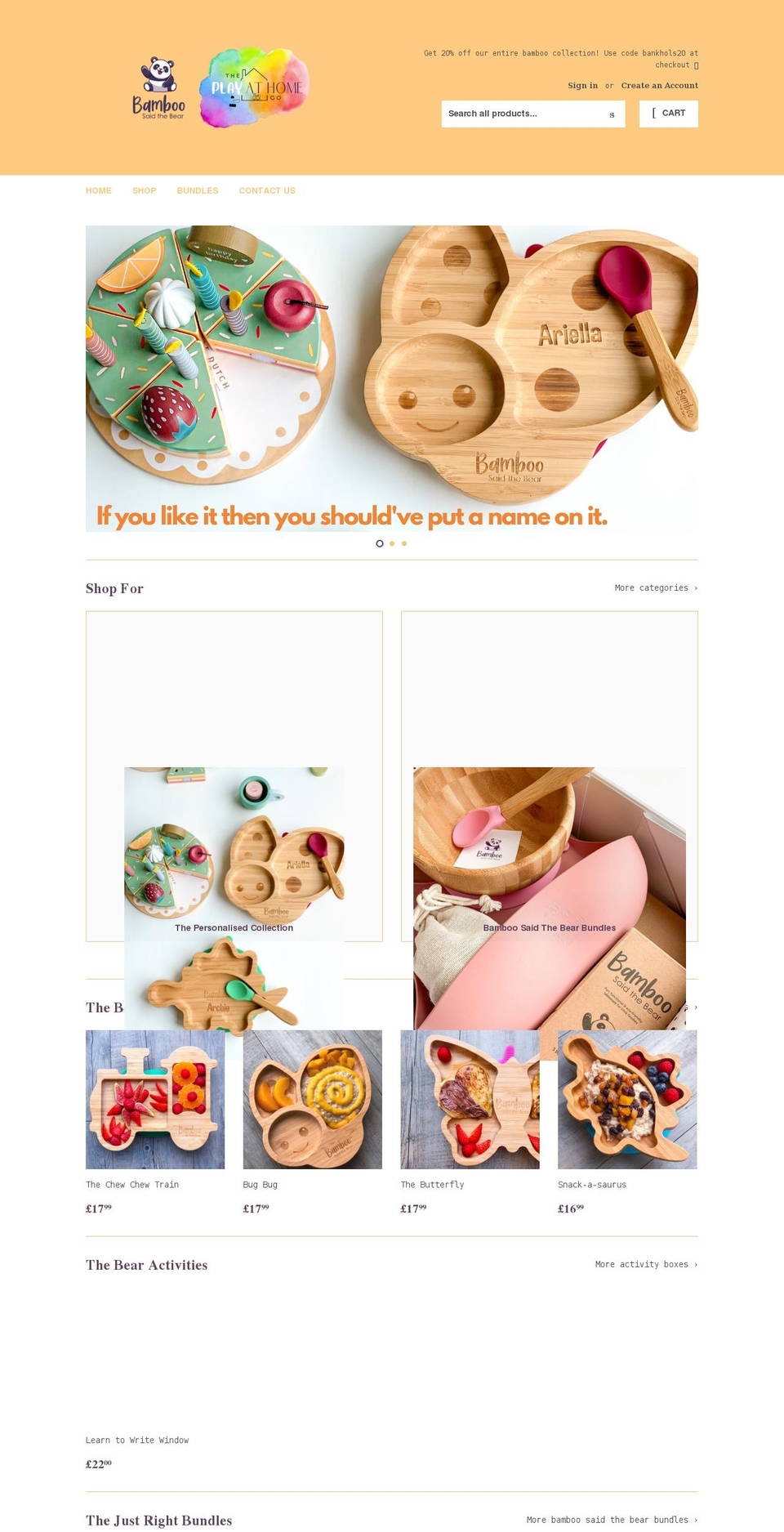 bamboosaidthebear.com shopify website screenshot
