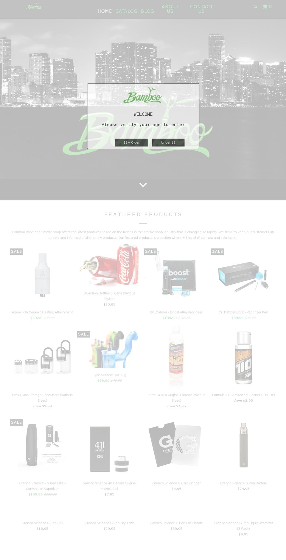 bamboosmokeshop.com shopify website screenshot