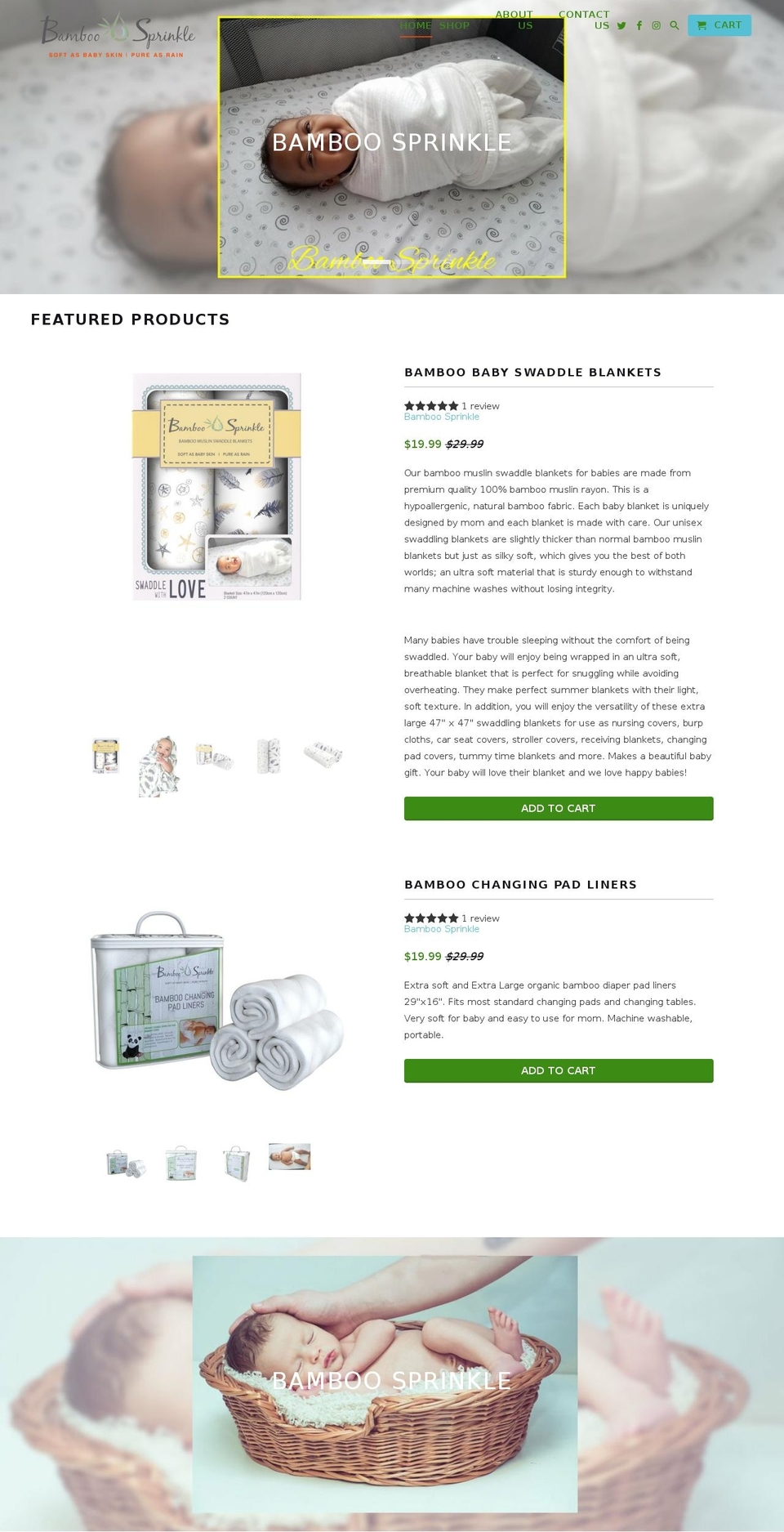 bamboosprinkle.com — Shopify storefront screenshot