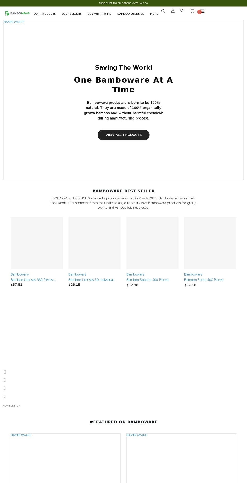 bamboware.com shopify website screenshot