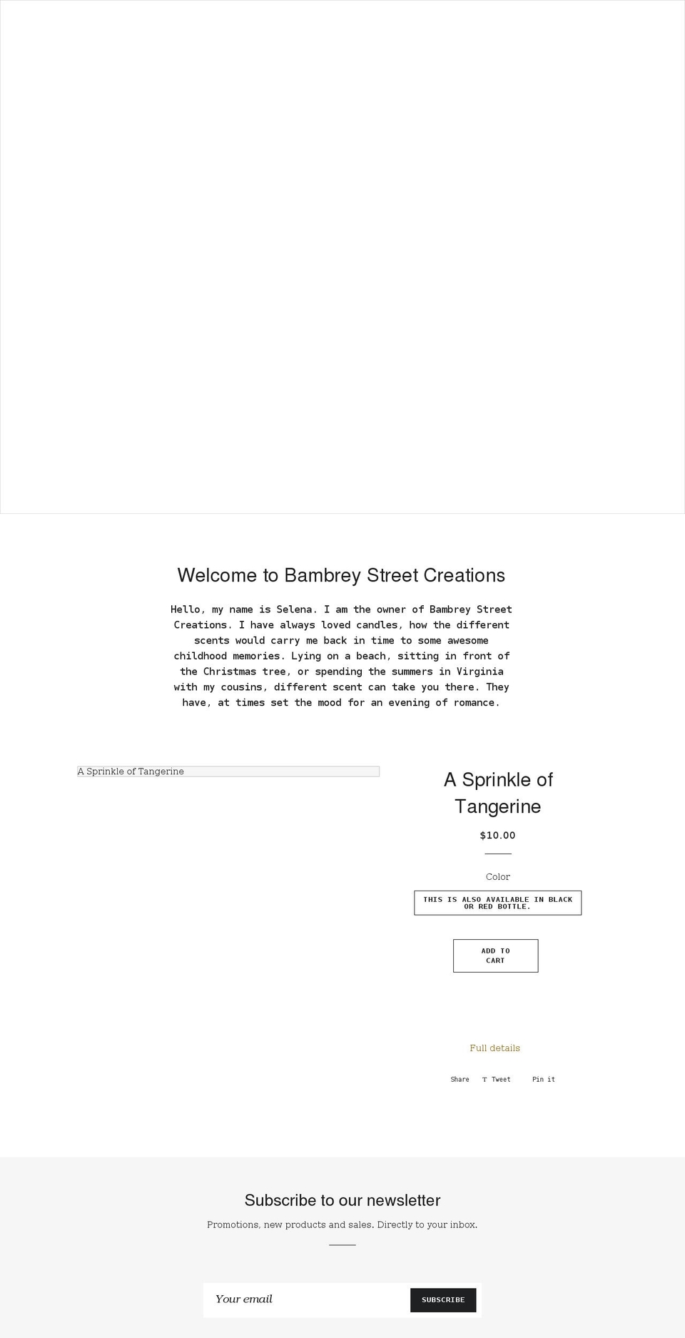bambreystreetcreations.com shopify website screenshot