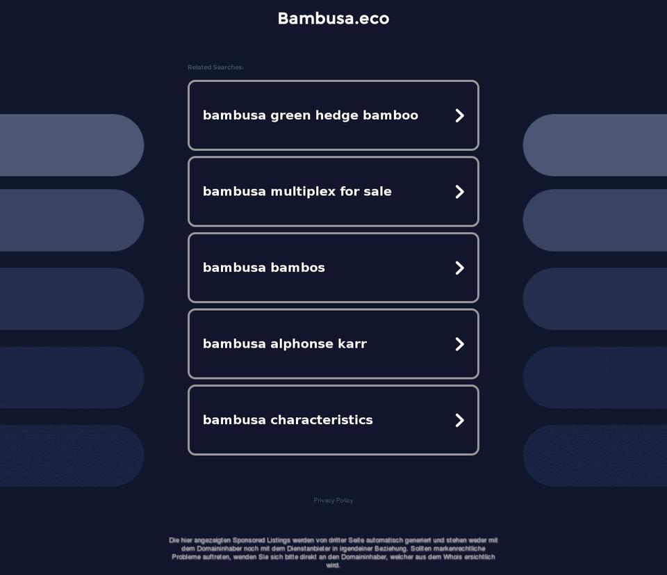 bambusa.eco shopify website screenshot