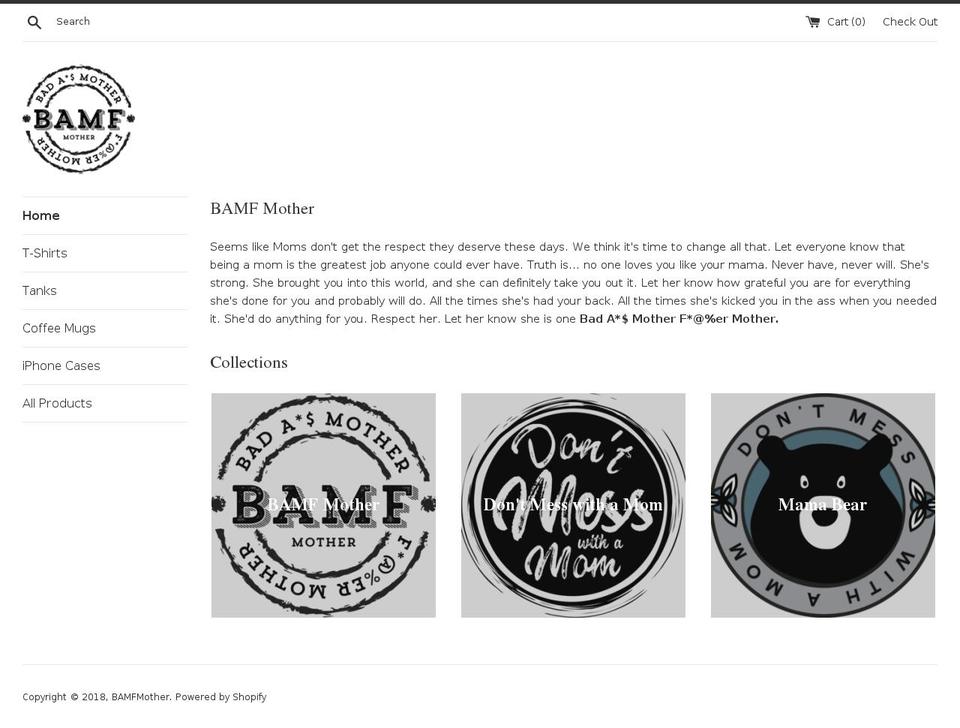 bamfmother.com — Shopify storefront screenshot