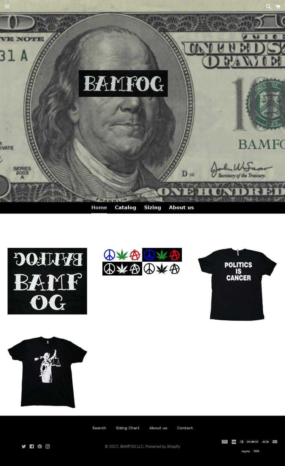 bamfog.com shopify website screenshot