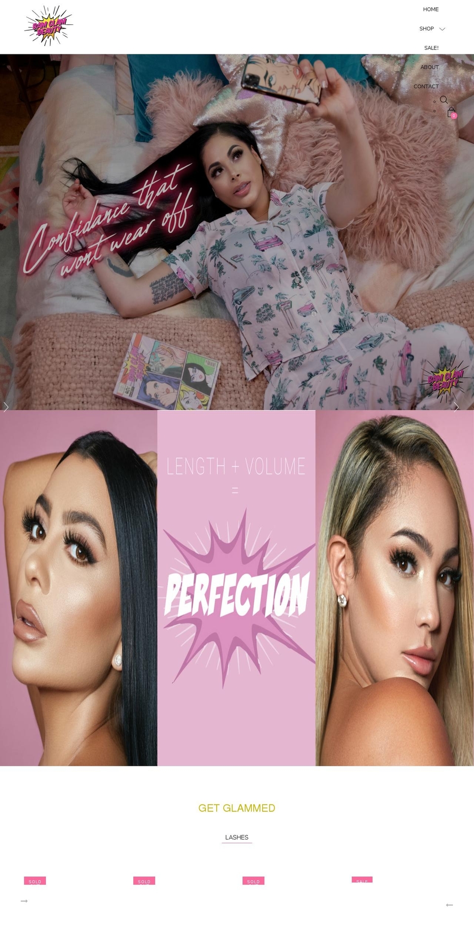 bamglambeauty.com shopify website screenshot