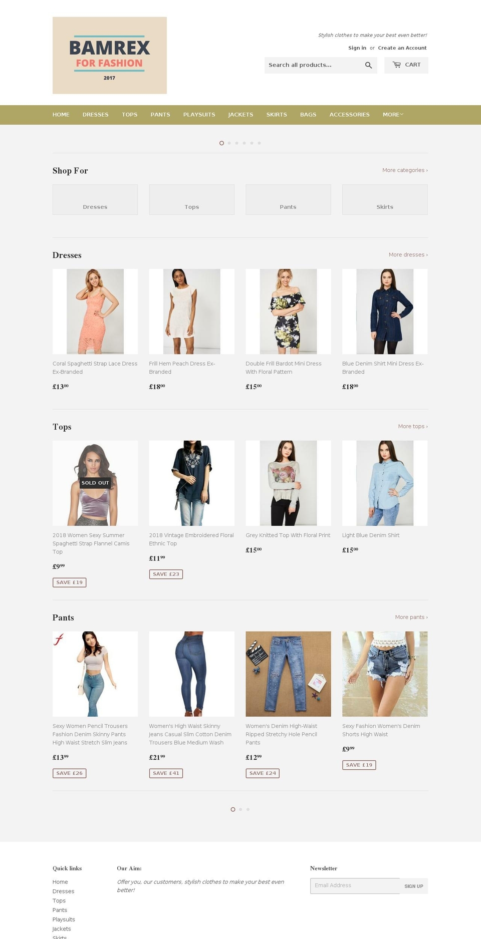 bamrex.com — Shopify storefront screenshot
