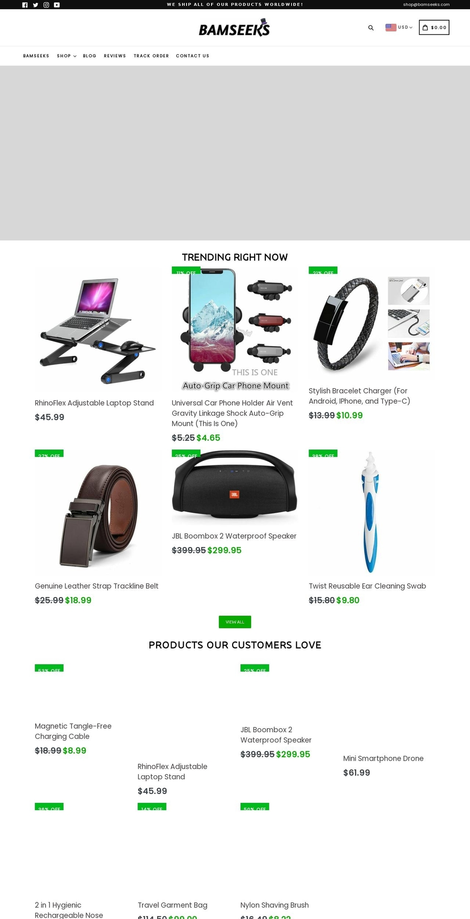 bamseeks.com shopify website screenshot