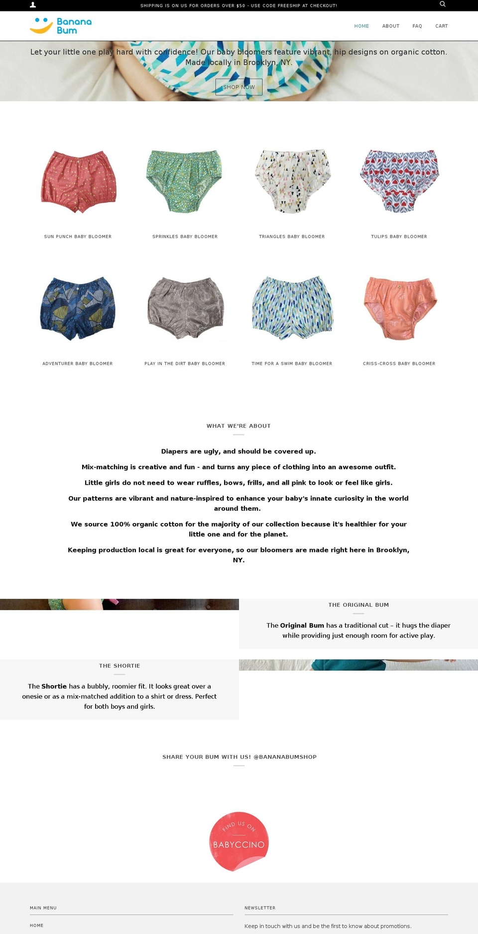 bananabumshop.com shopify website screenshot