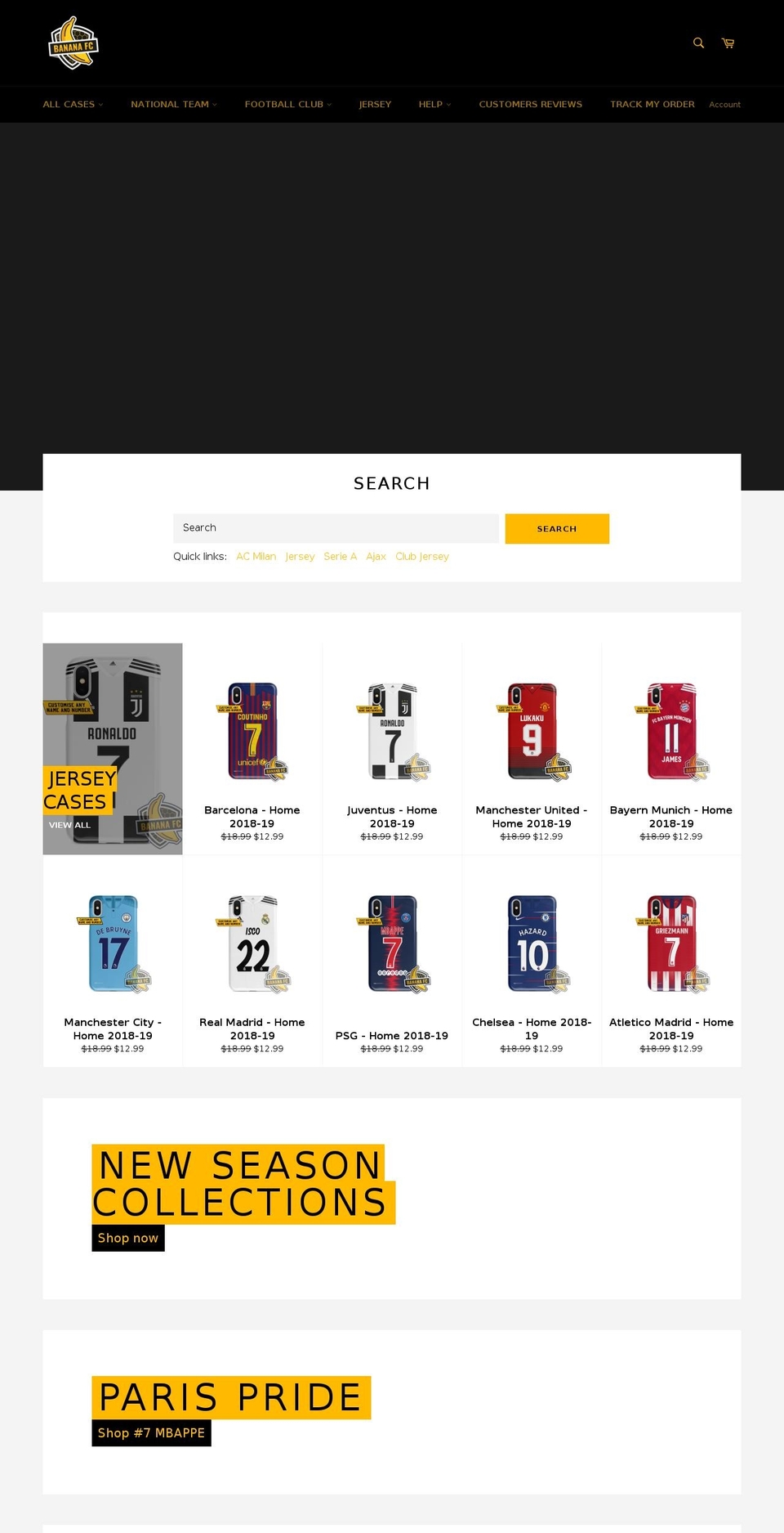 bananafc.com shopify website screenshot