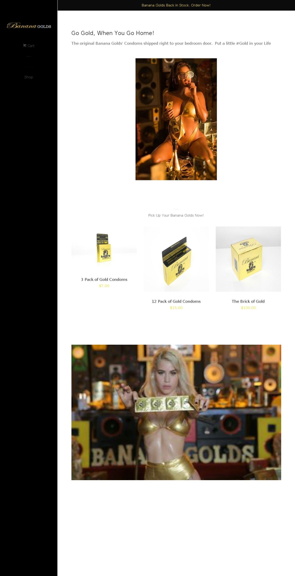 bananagolds.com shopify website screenshot