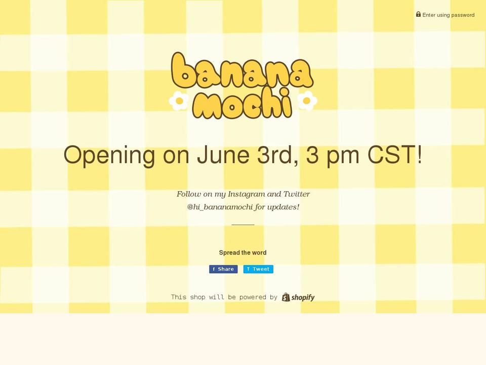 bananamochi.com shopify website screenshot