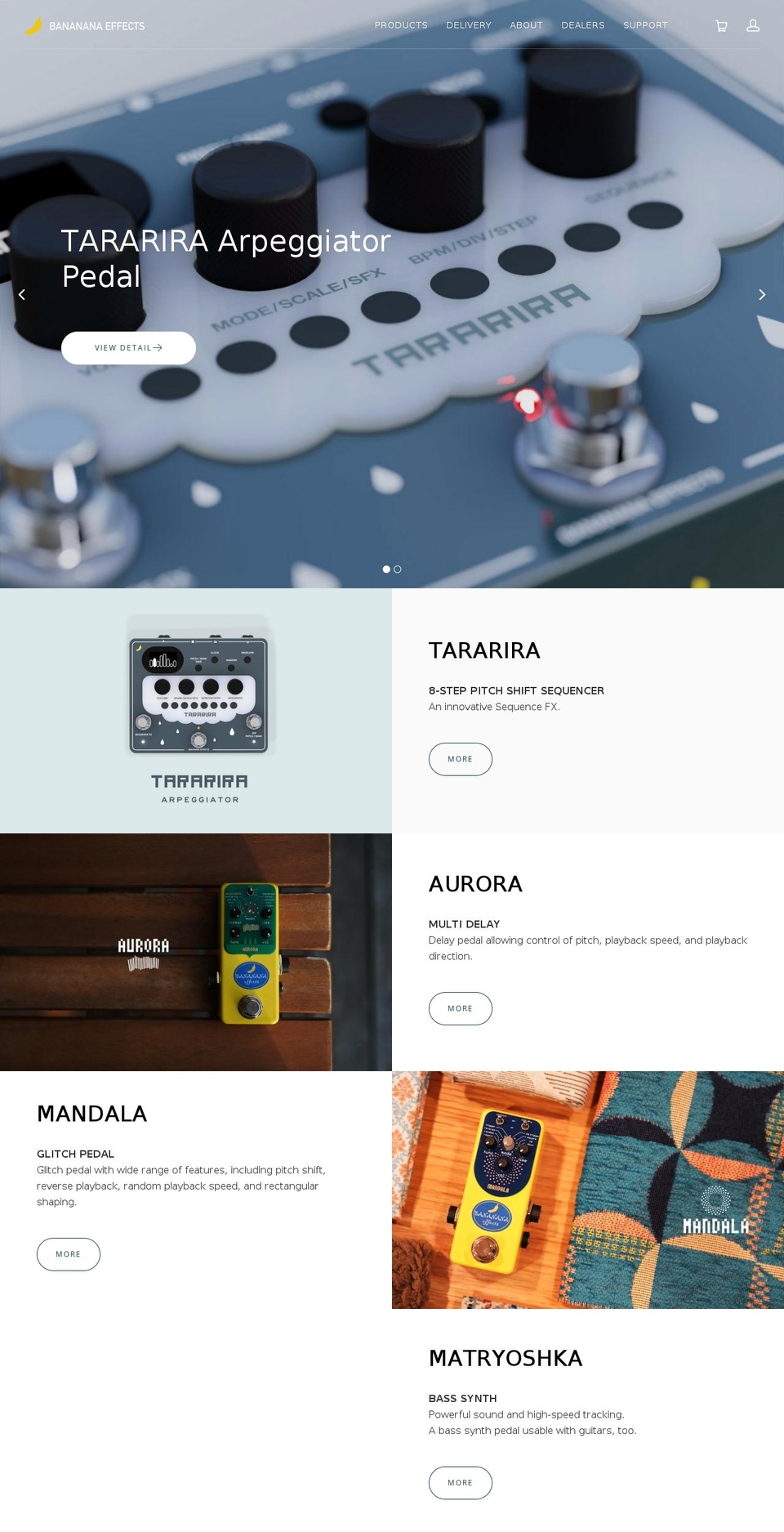 banananaeffects.com shopify website screenshot