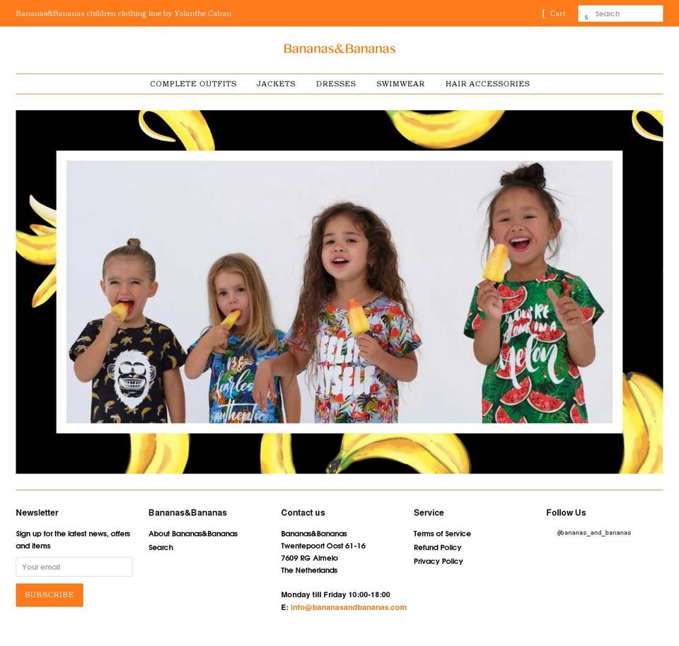 bananasandbananas.com shopify website screenshot