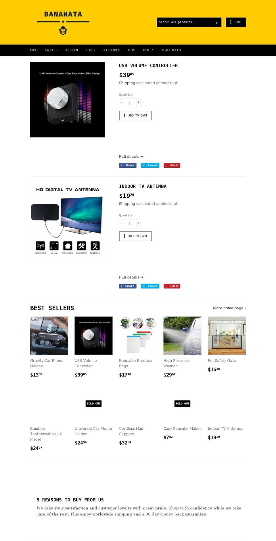 bananata.com shopify website screenshot