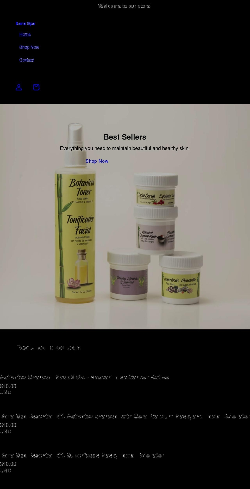 banaspashop.com shopify website screenshot