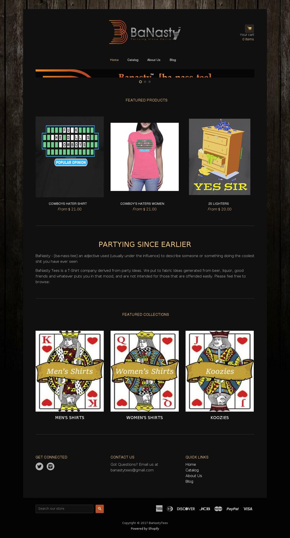 banastytees.com shopify website screenshot
