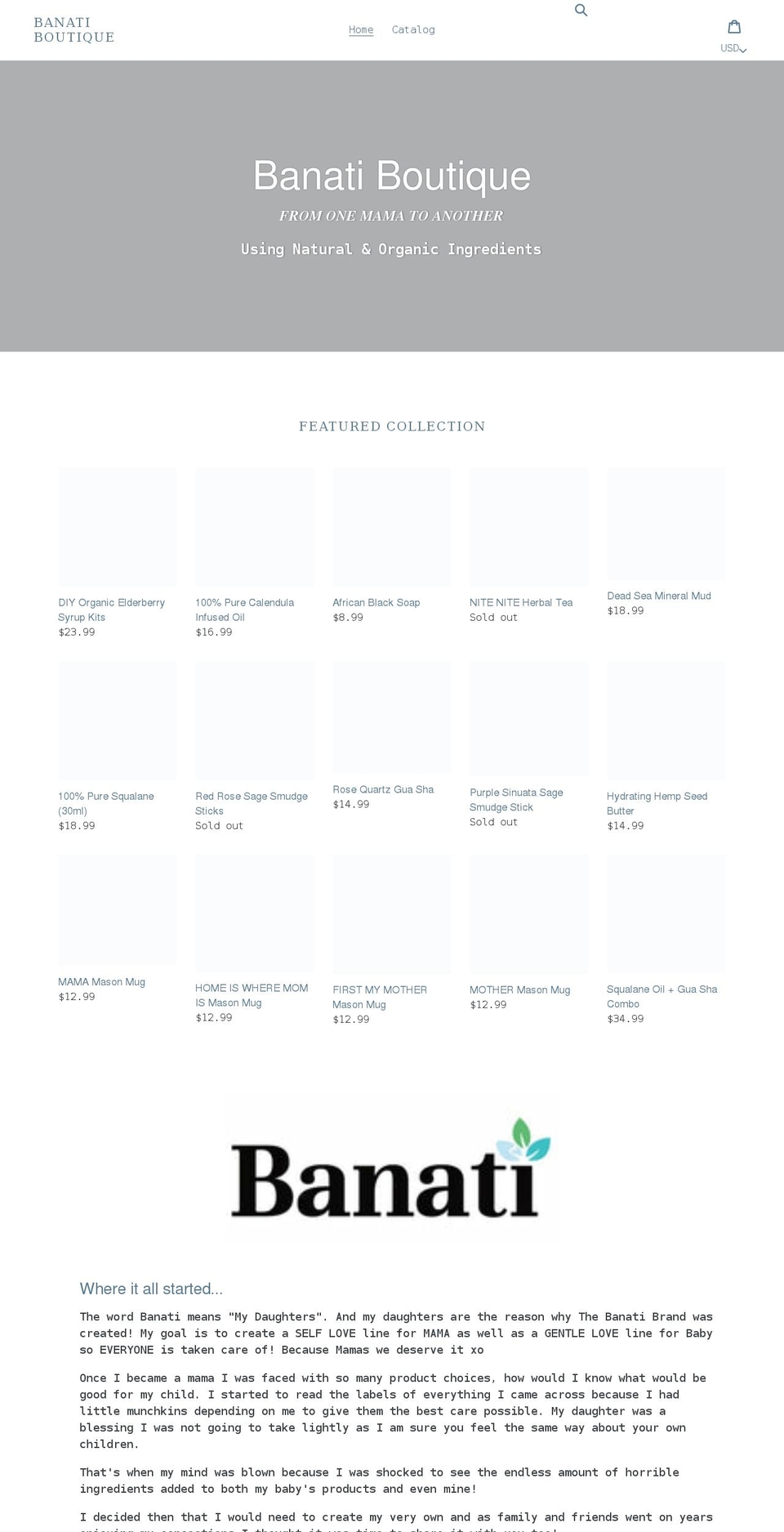 banatiboutique.com shopify website screenshot