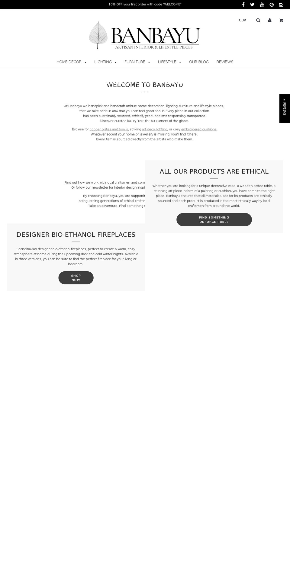 banbayu.com shopify website screenshot
