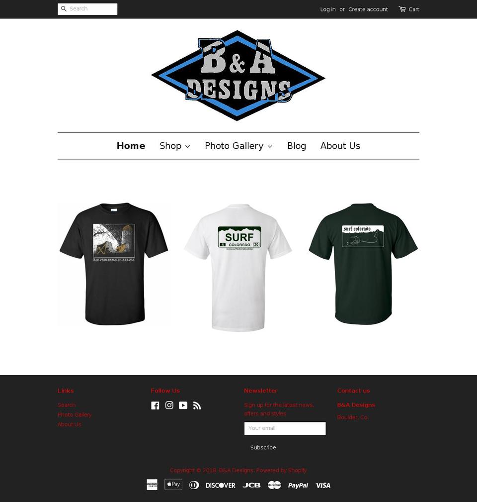 bandadesignstshirts.com shopify website screenshot