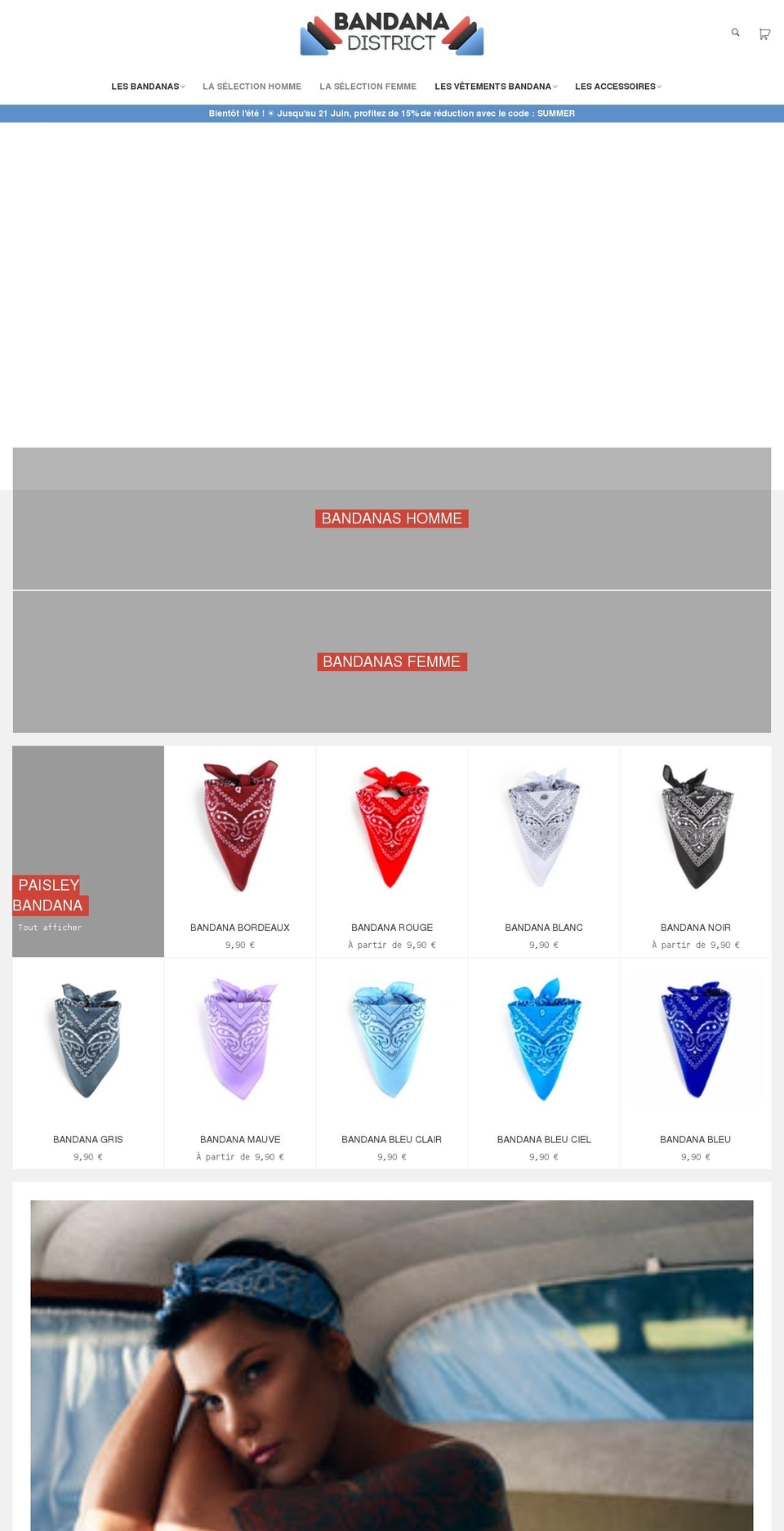 bandana-district.com shopify website screenshot