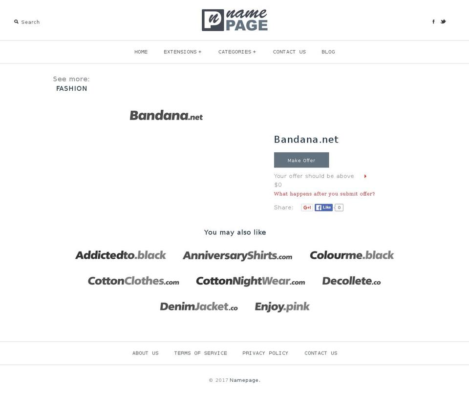 bandana.net shopify website screenshot