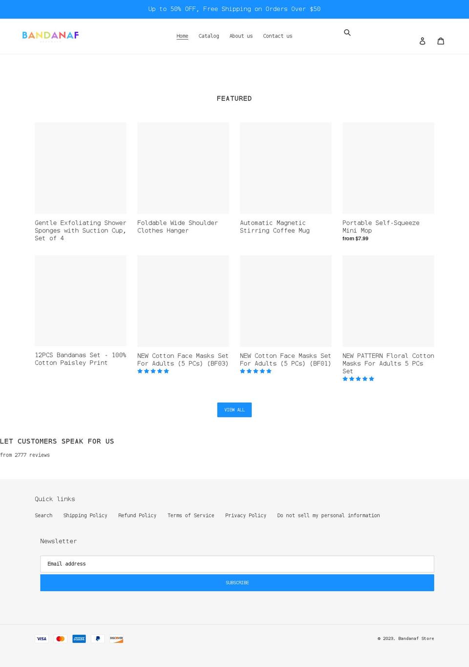 bandanaf.com shopify website screenshot