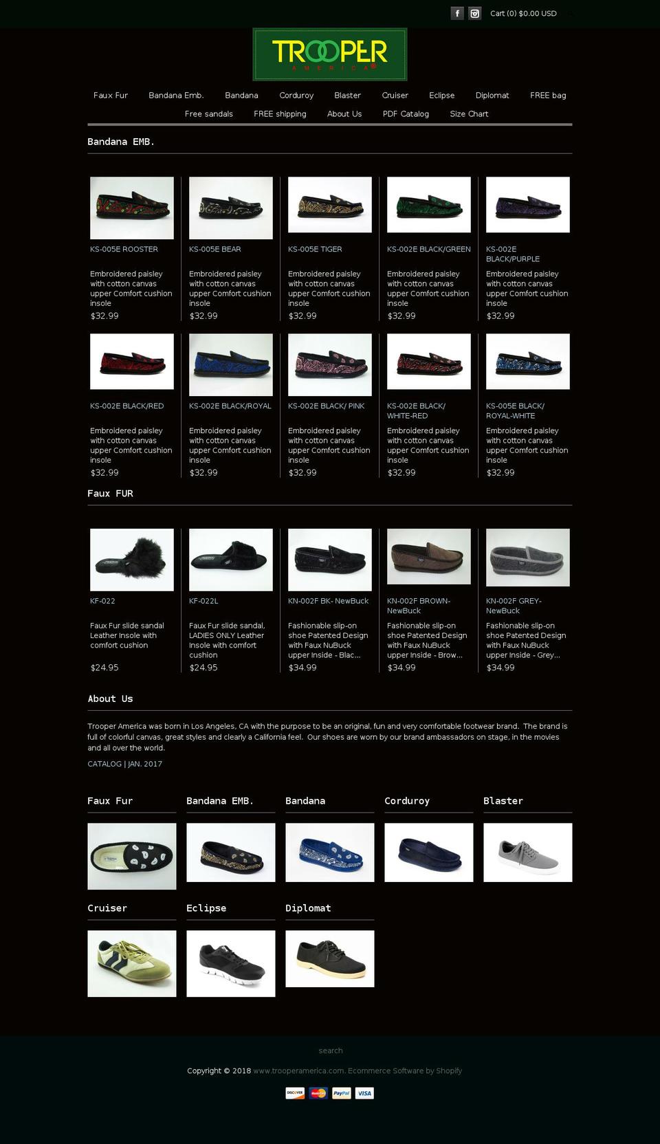 bandanafootwear.com — Shopify storefront screenshot
