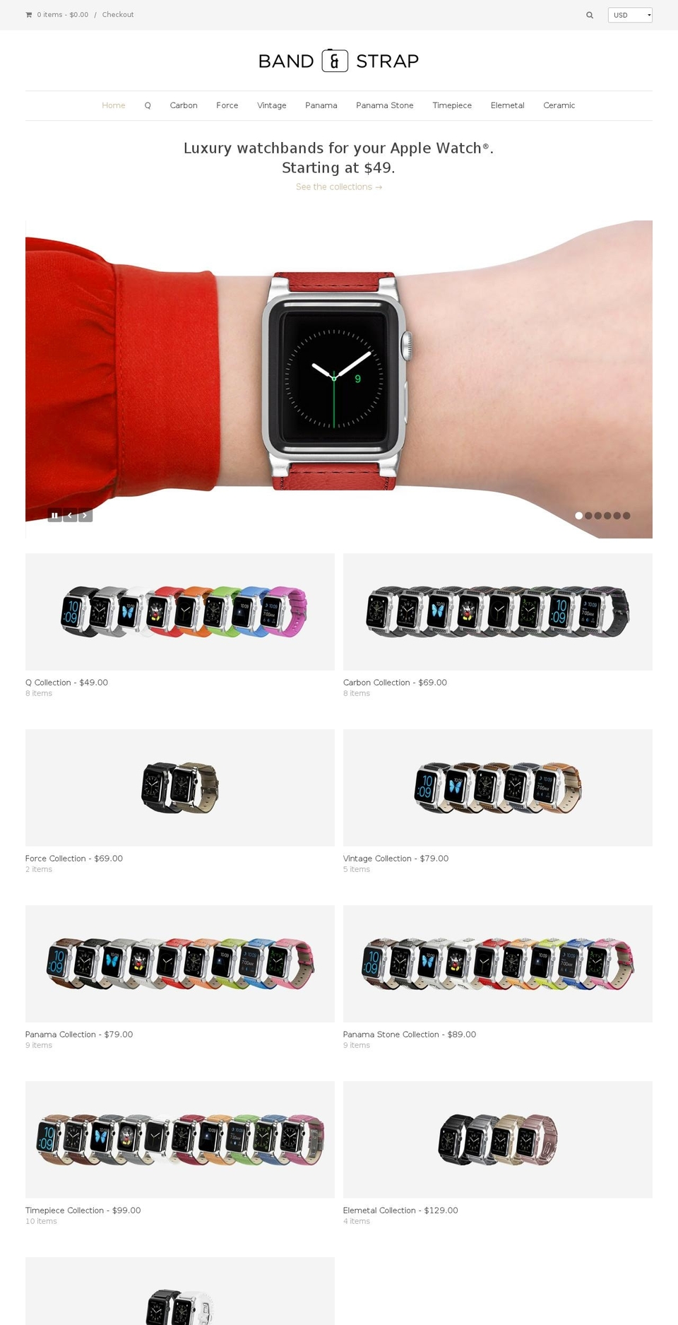 Band and Strap Shopify theme site example bandandstrap.com