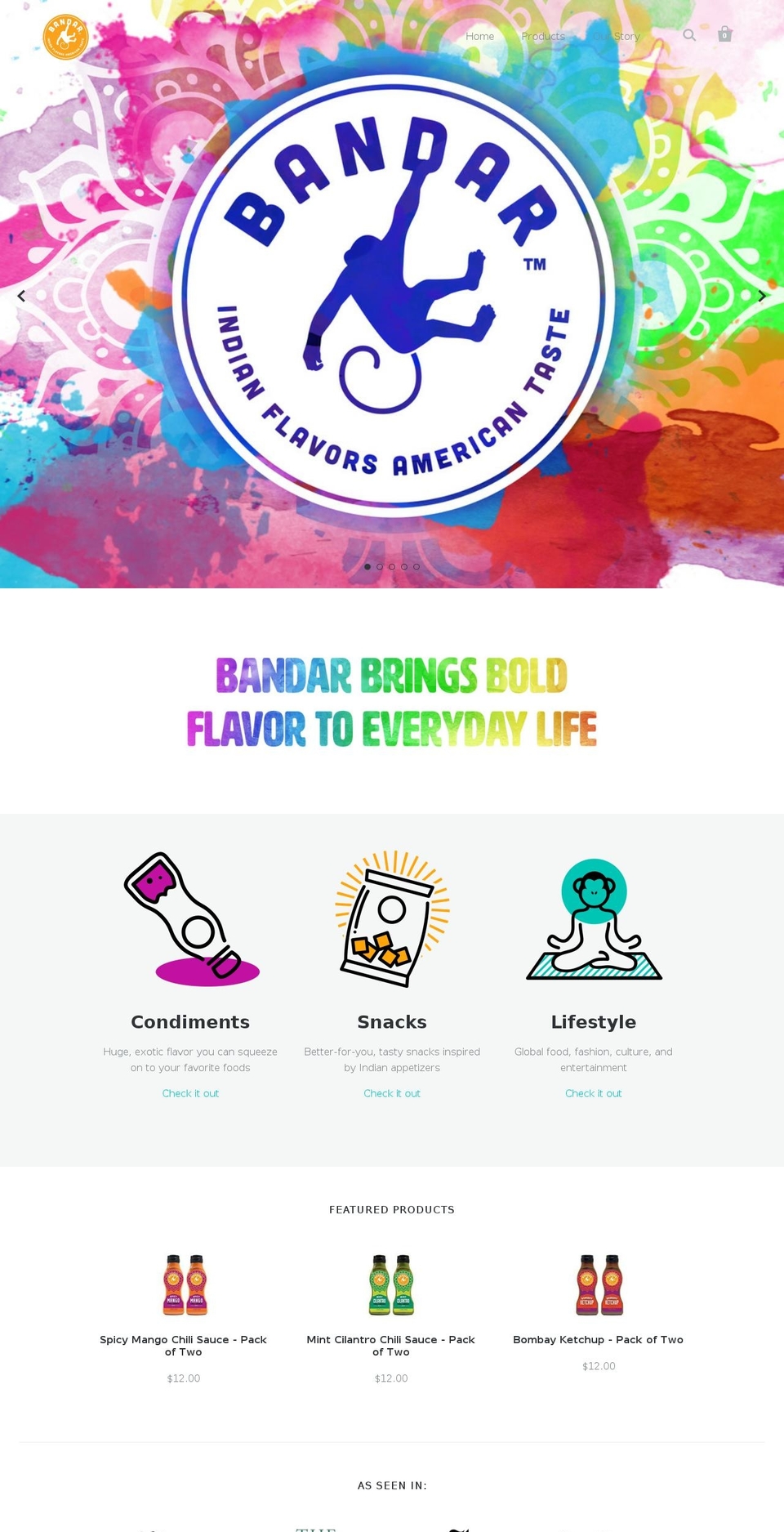 bandarmonkeyfoods.com shopify website screenshot