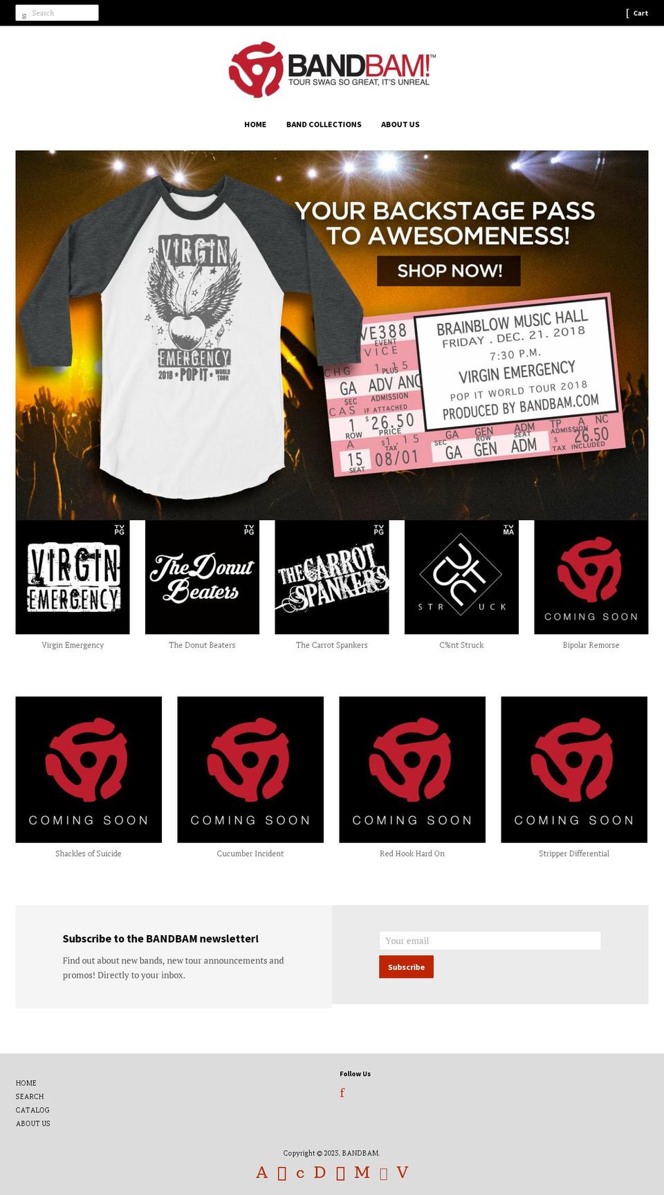 bandbam.com shopify website screenshot