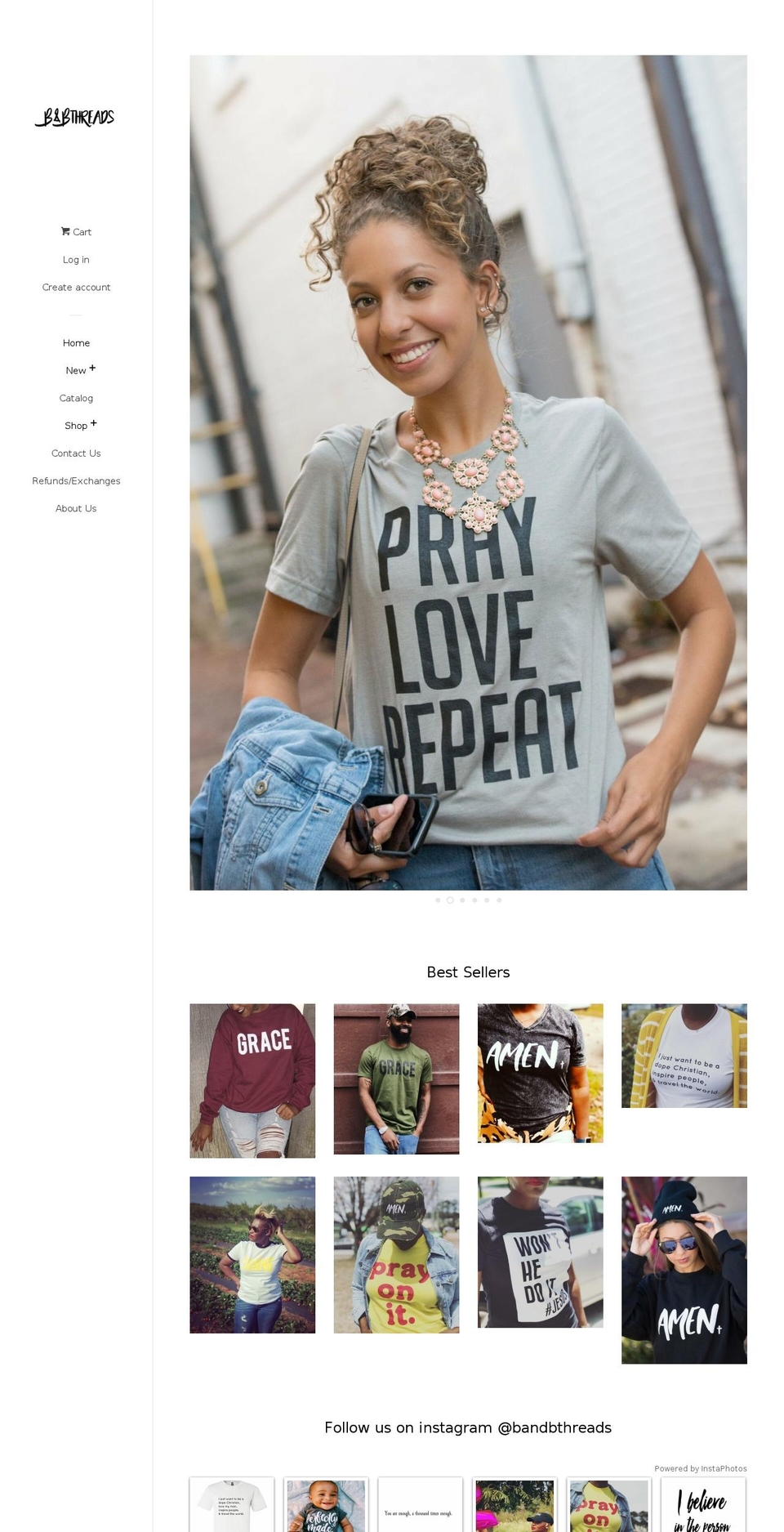 bandbthreads.com shopify website screenshot