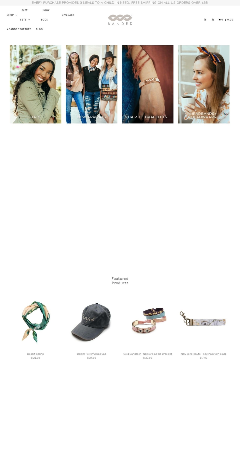 bandedheadbands.com — Shopify storefront screenshot