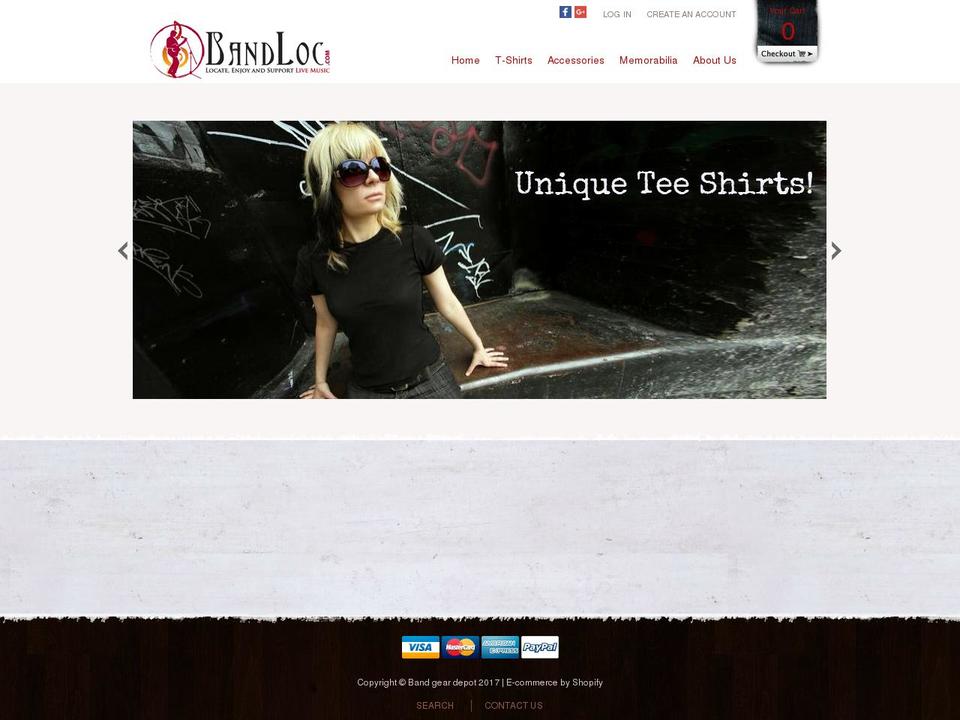 Threadify Shopify theme site example bandgeardepot.com