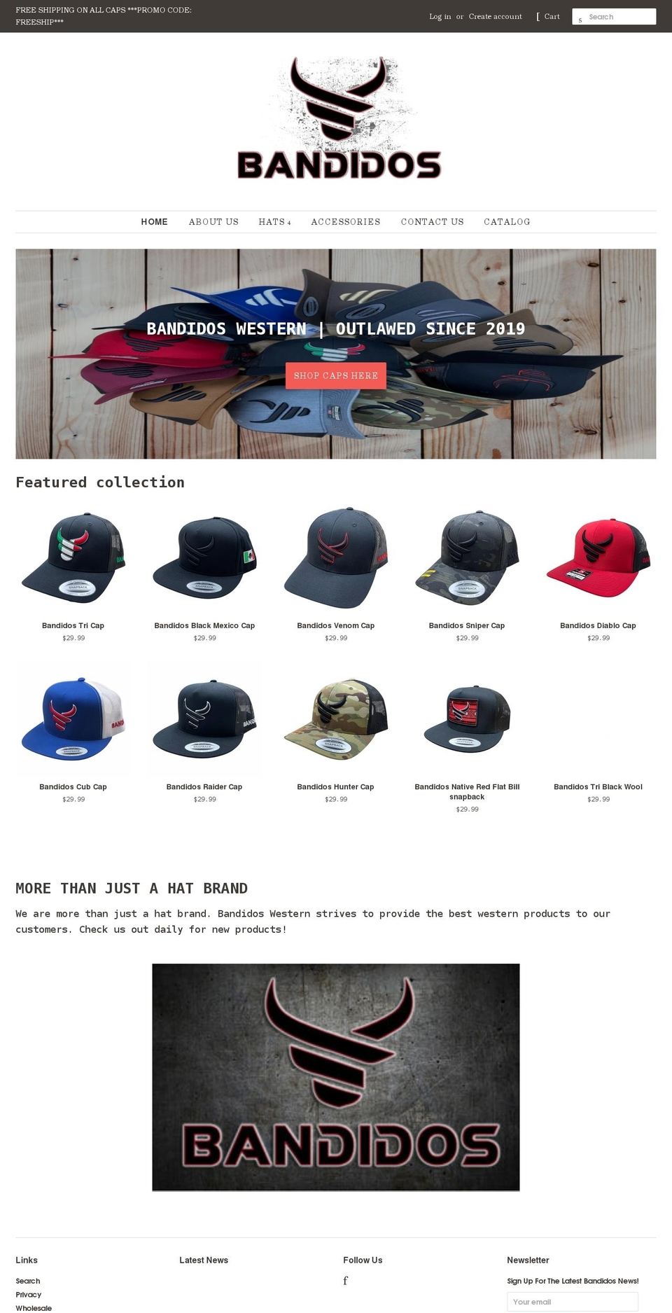 bandidoswestern.com shopify website screenshot