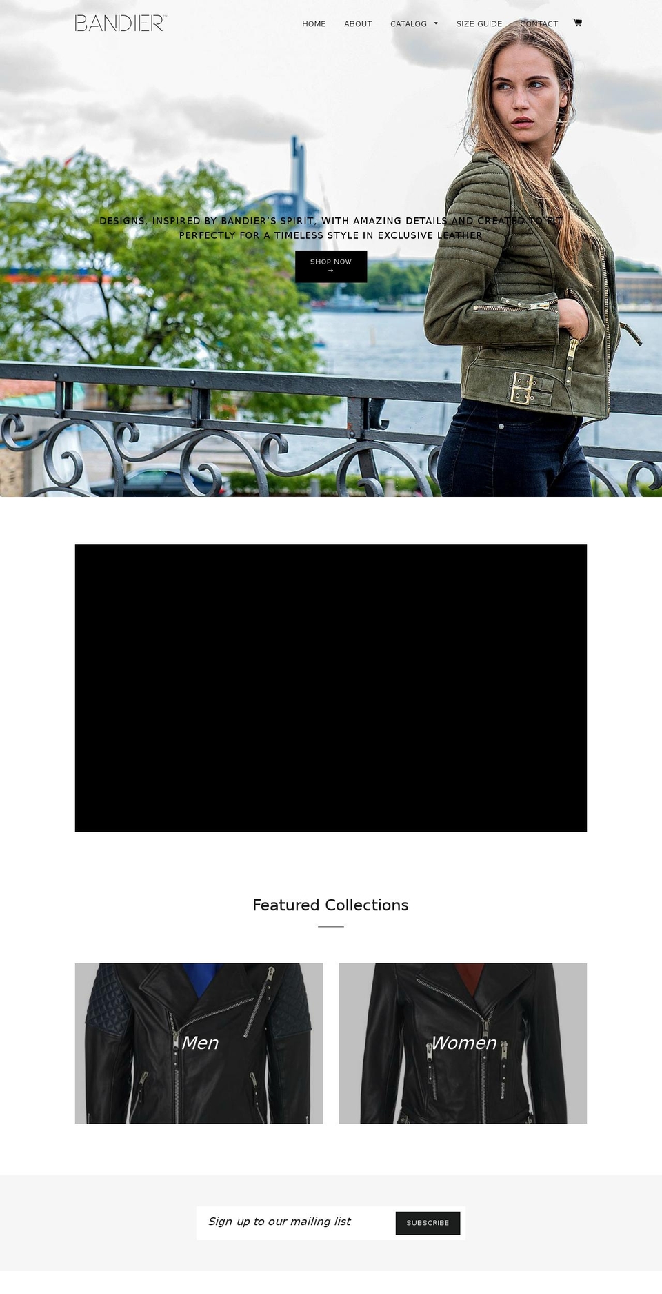 bandier.net shopify website screenshot