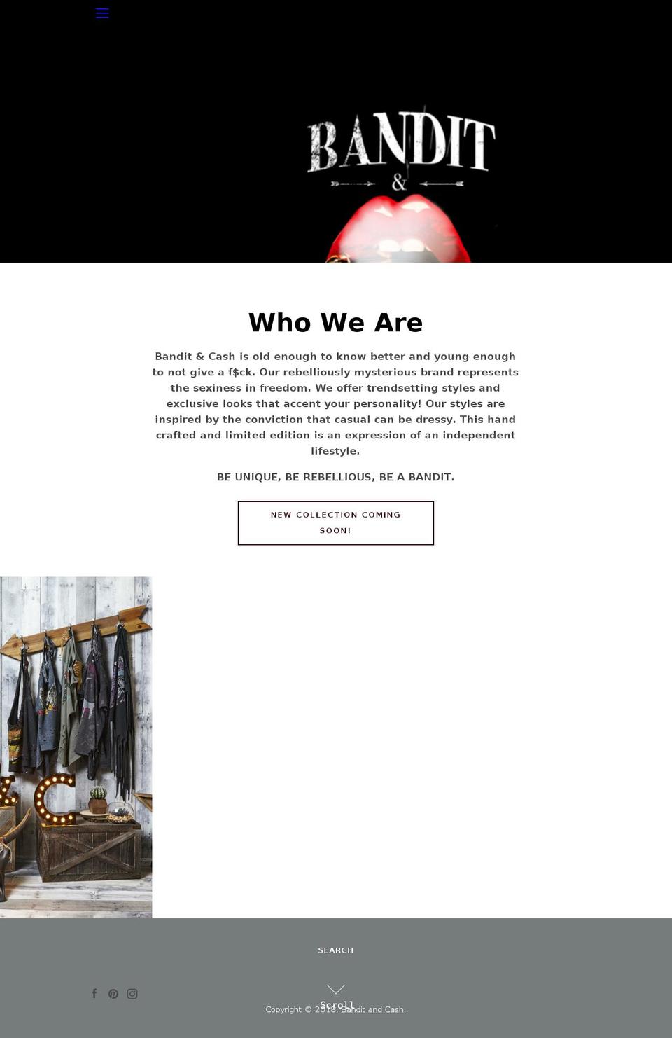 banditandcash.com — Shopify storefront screenshot