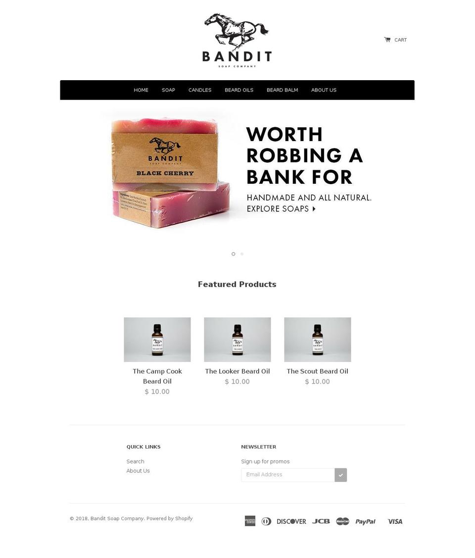 banditsoapco.com shopify website screenshot