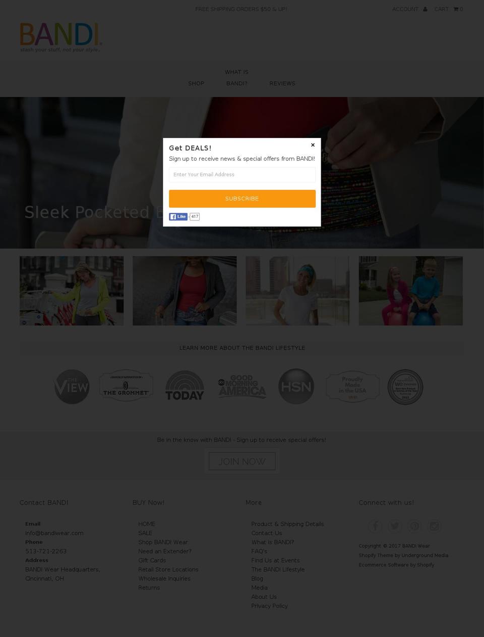 bandiware.com shopify website screenshot