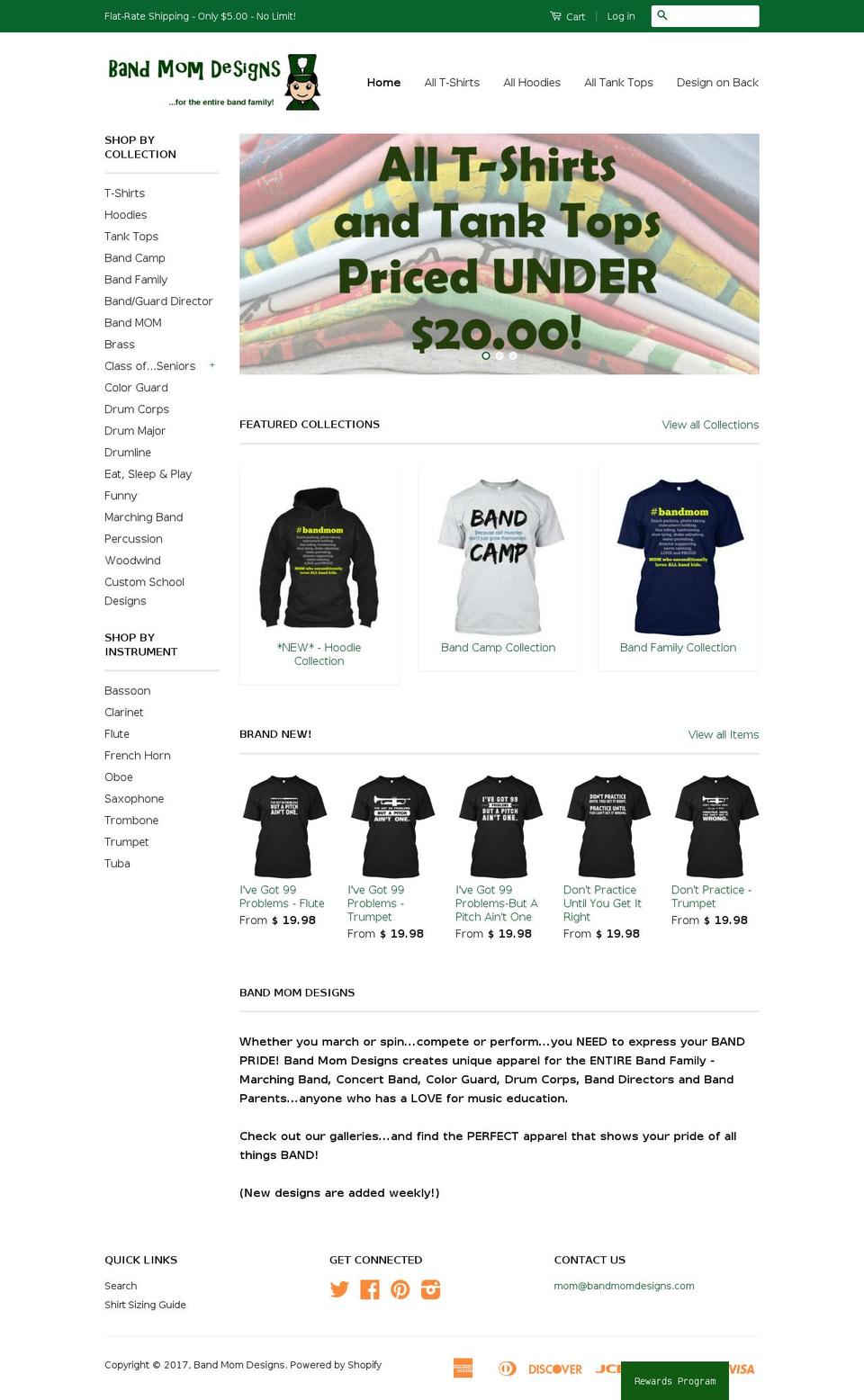bandmomdesigns.com shopify website screenshot