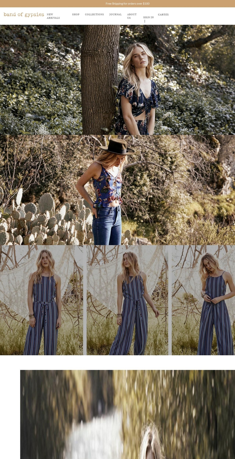 bandofgypsies.com shopify website screenshot
