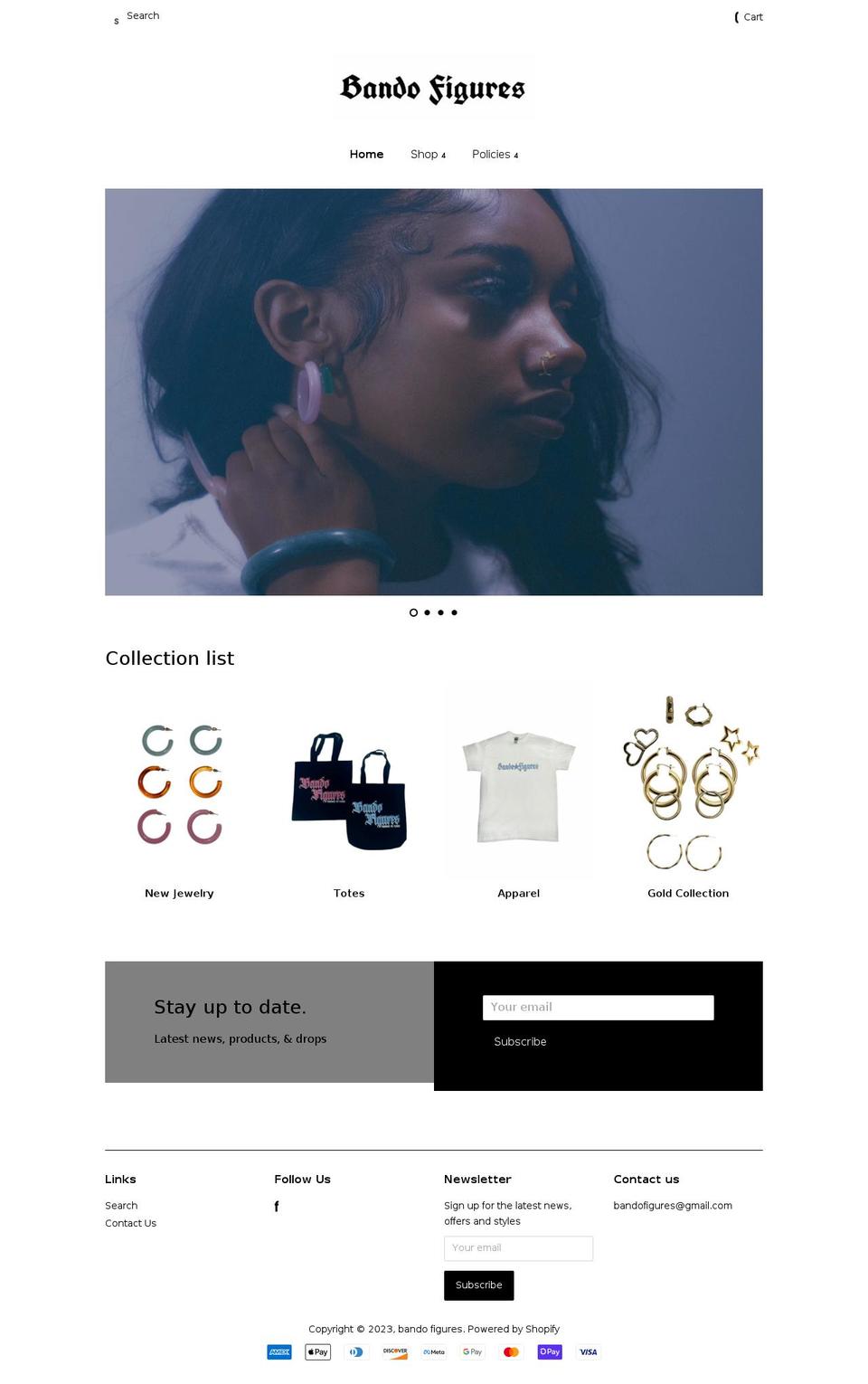 bandofigures.com shopify website screenshot