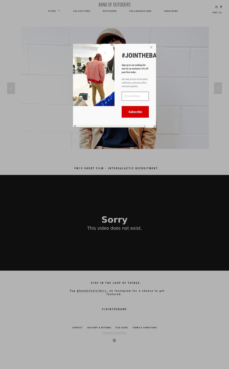 bandofoutsiders.com shopify website screenshot