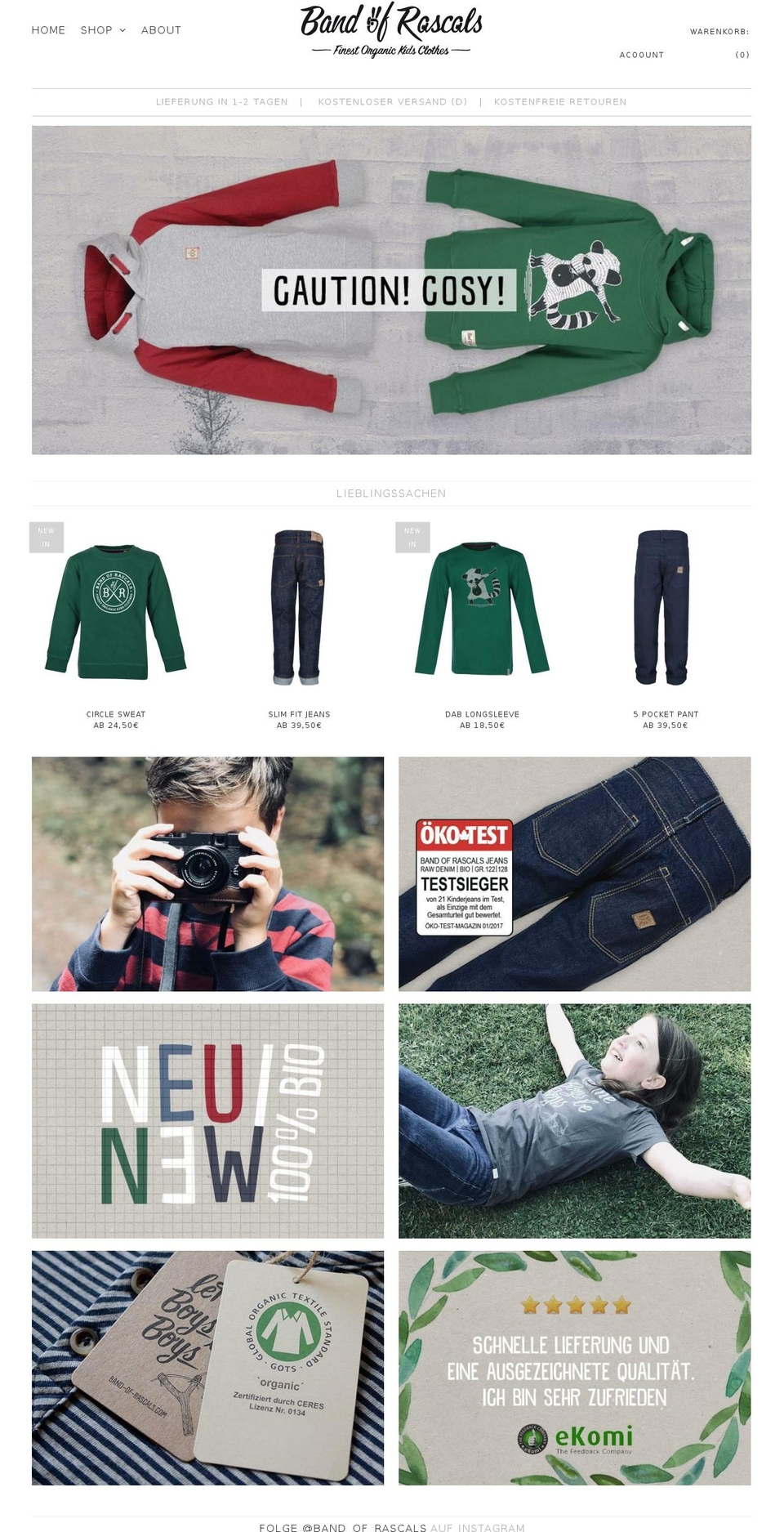 bandofrascals.com — Shopify storefront screenshot