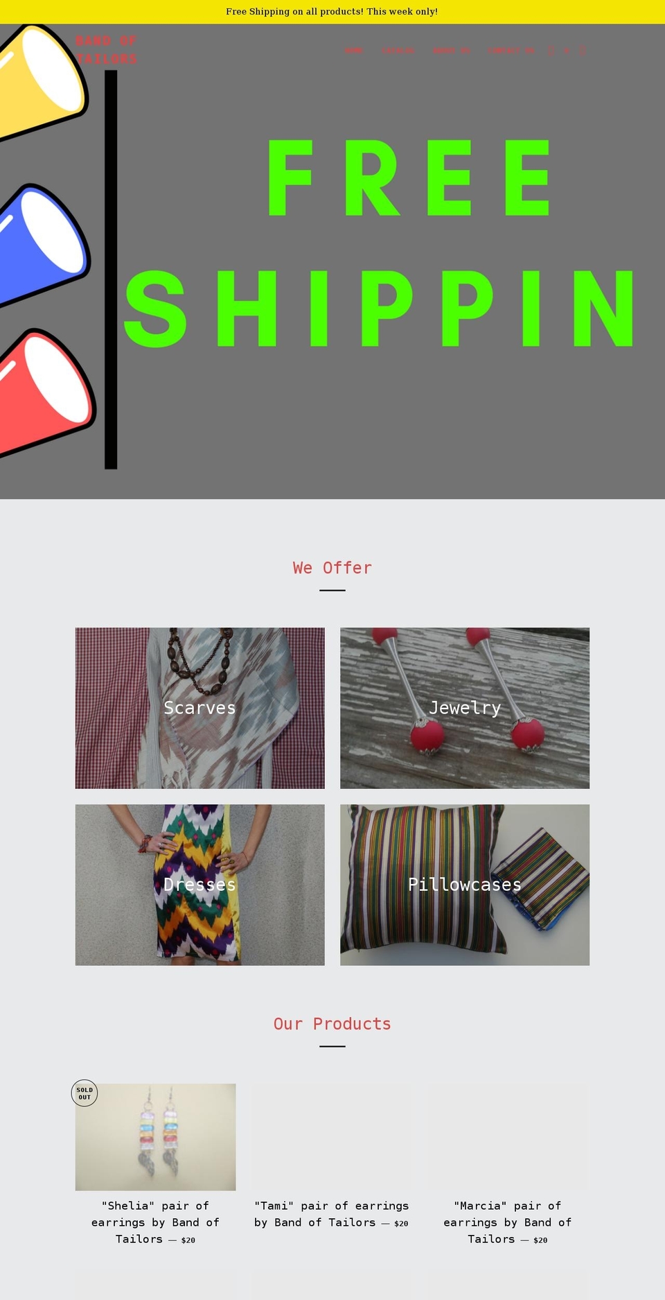 bandoftailors.com shopify website screenshot