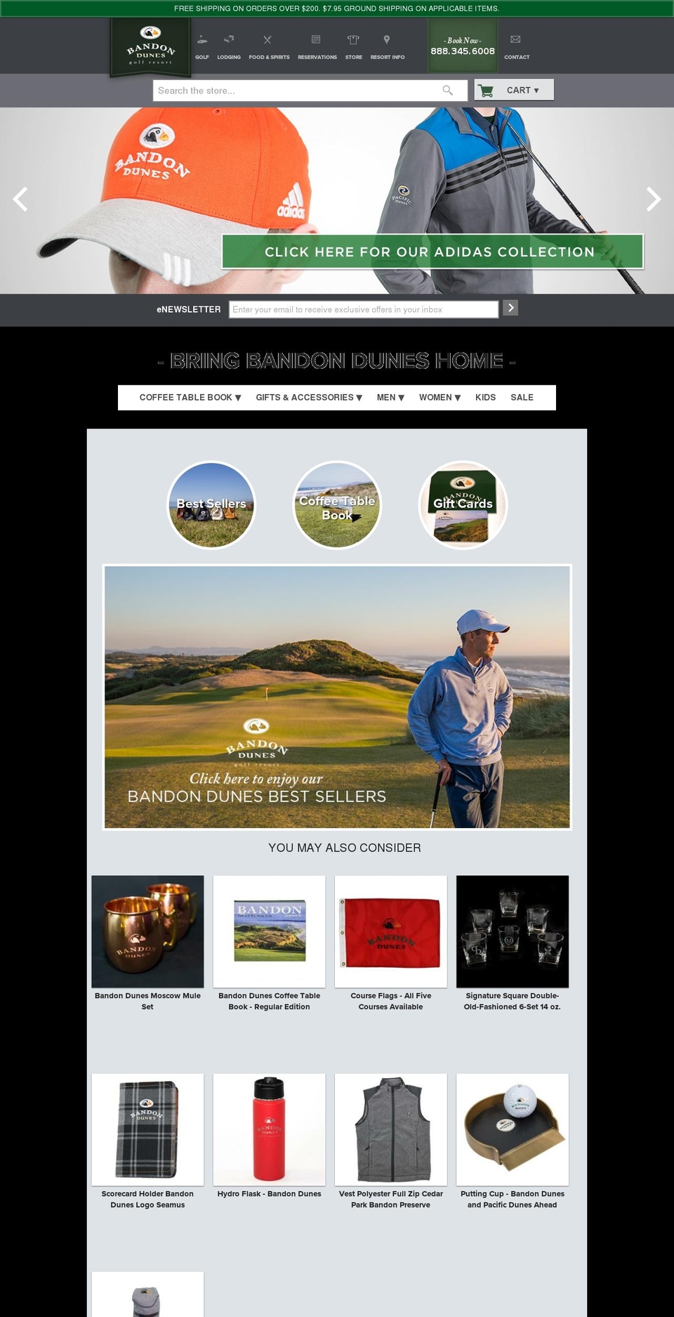 bandondunesgolfshop.com shopify website screenshot