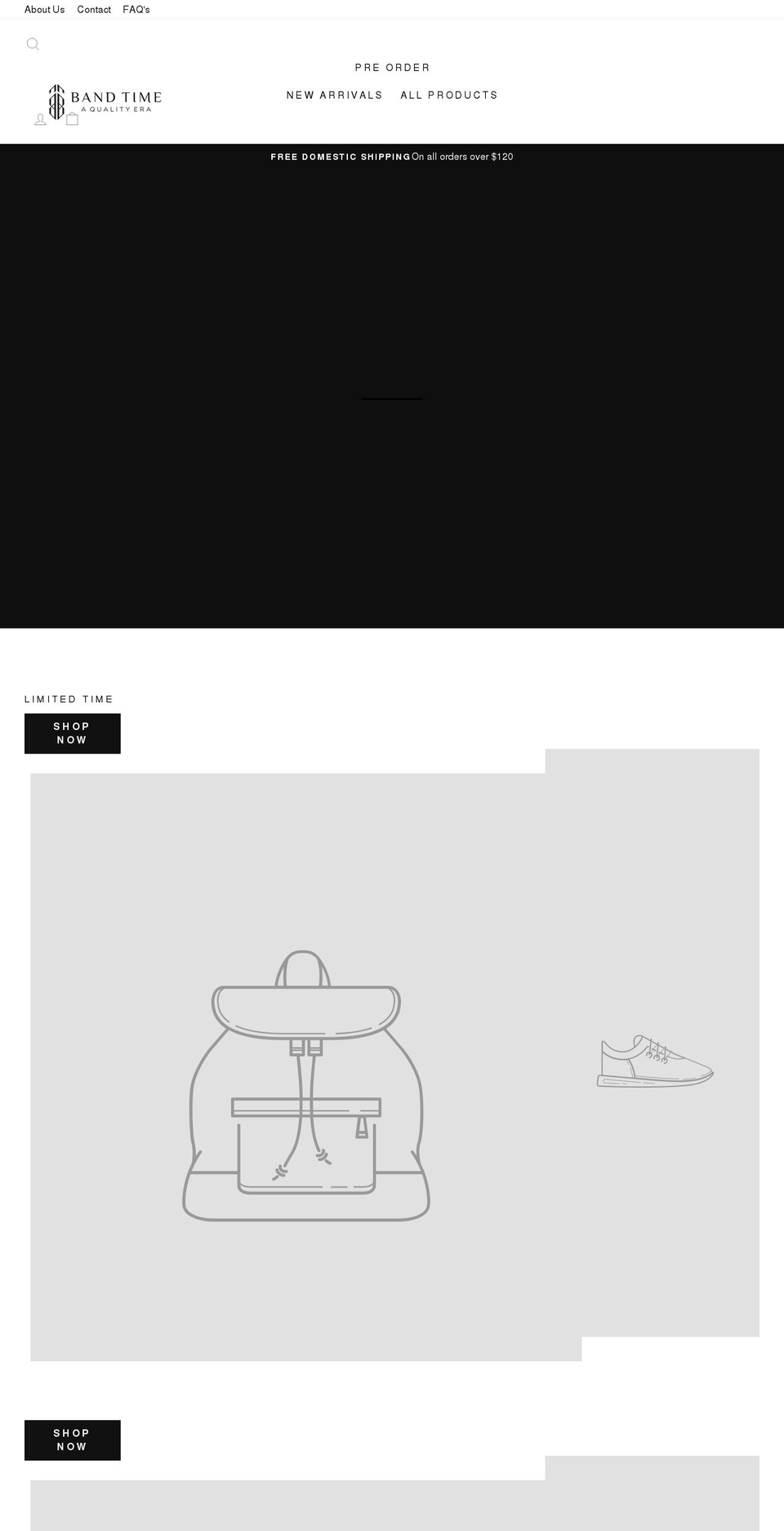 bandtimeaqe.com shopify website screenshot